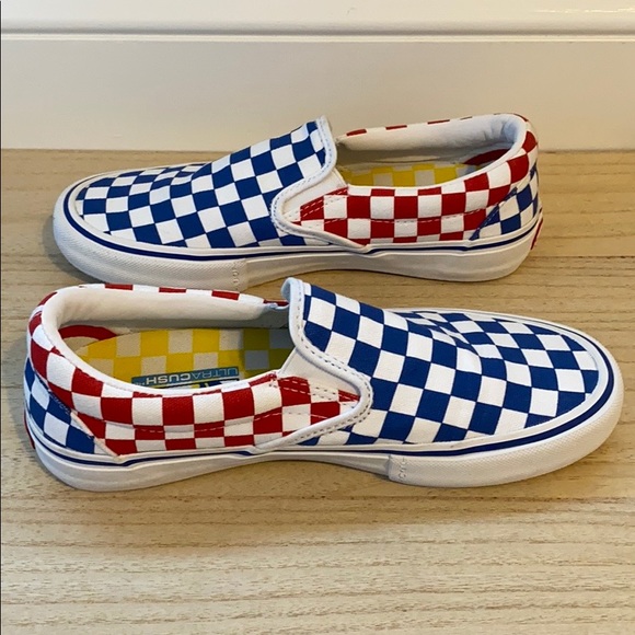 vans red and blue checkered